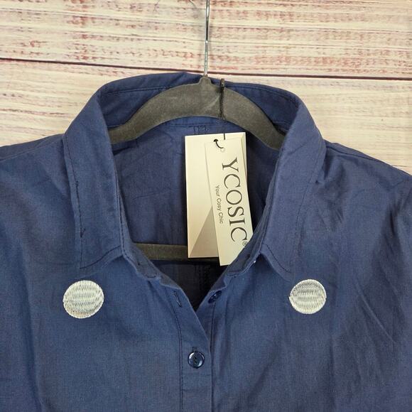 Kitty Cat Blue Popover Top M Embroidered Whiskers & Fuzzy Nose Shirt NWT Kawaii - Picture 5 of 7